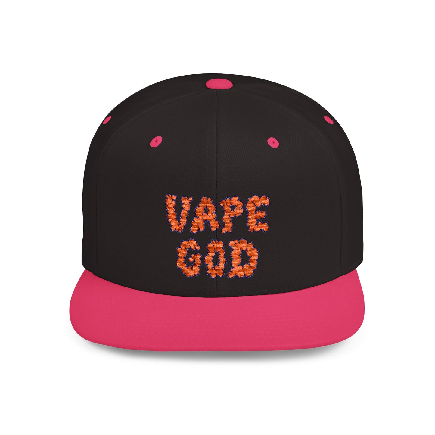 Vape God (Miami Orange) embroidered flat bill snapback hat