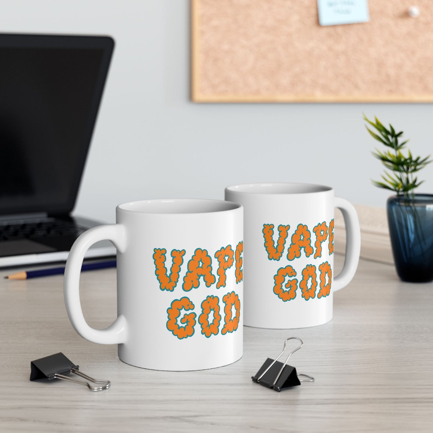 Vape God (Miami Orange) ceramic mug (11oz, 15oz)